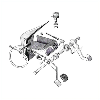 Pedalgummi genoppt, 2CV